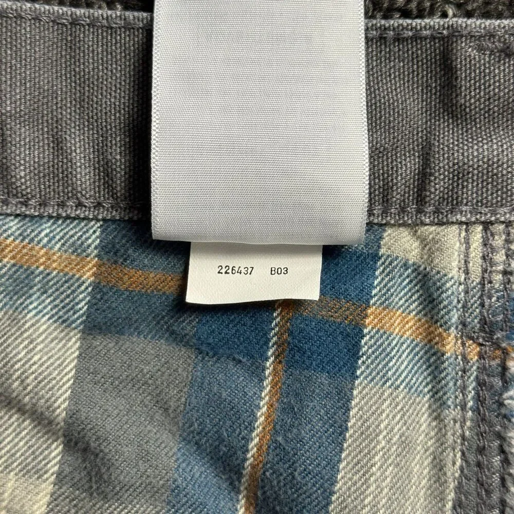 Carhartt Flannel Lined Dungaree Pants Size 34X30 Gray B111 GVL Workwear